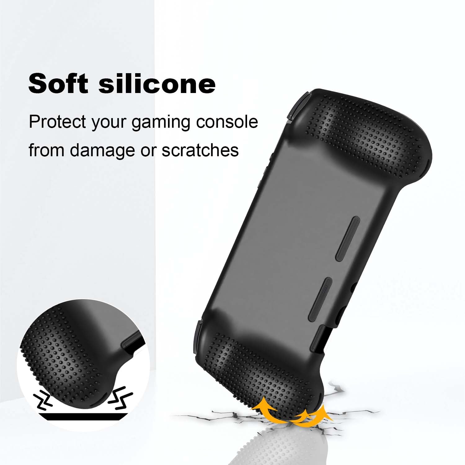 Silicone Protective Case for RG556, Only Compatible with Anbernic RG 556 Handheld Game Console Anti-Scratch Washable Soft Skin Case (Black)
