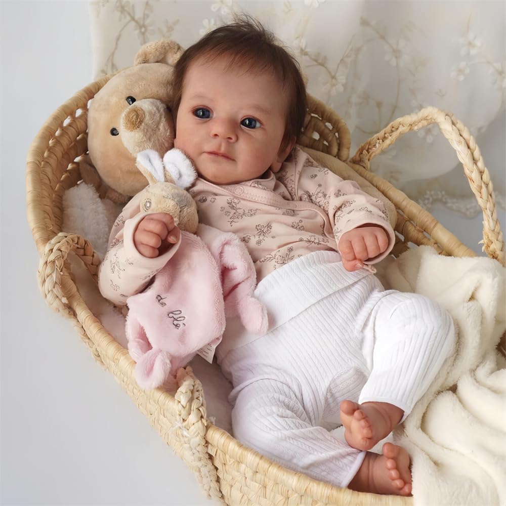 haojiaa Lifelike Reborn Dolls Girl 19 Inches Reborn Baby Doll Handmade Reborn Babies Soft Vinyl Body with Anatomically Correct She Looks and Feels Just like a Real-life Baby