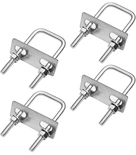 8 Pack Square U-Bolts – 30mm Inner Width, 80mm Long, M6 Zinc-Plated For Trailers & Plumbing