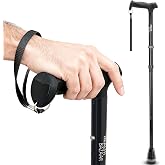 HEALTHBAZAAR All Terrain Walking Cane for Men &amp; Women, Lightweight, Foldable, Adjustable, Shock Absorption, Collapsible Walking Stick for Seniors &amp; Adults | HealthBazaar