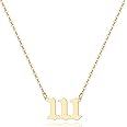 Tavuala Angel Number Necklace For Women, 18K Gold Plated 000 111 222 333 444 555 666 777 888 999 Necklace Numerology Jewelry