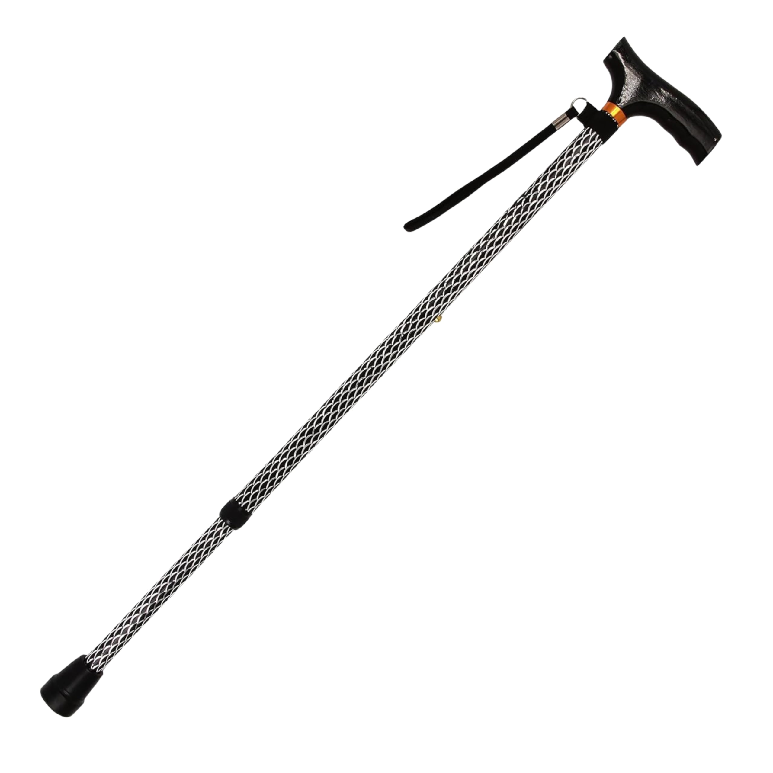 Homecraft Coloured Walking Sticks, Height-Adjustable Walking Stick for Stability and Support, Etched Black