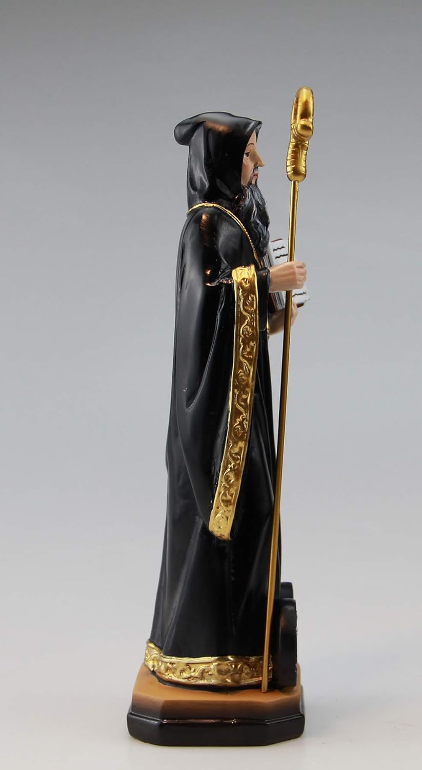 Woodington's Saint Benedict Benedictine Protection Colored Resin 8 Inch Statue: Home & Kitchen
