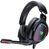 Jimonyer Gaming Headset for PC/PS4/PS5/Xbox One/Switch, Stereo Surround Sound Gaming Headphones with Noise Canceling Flexible Mic, Computer Headset with 3.5mm Jack(Black)