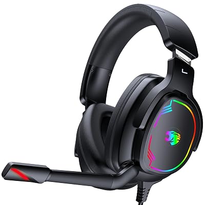 Jimonyer Gaming Headset for PC/PS4/PS5/Xbox One/Switch, Stereo Surround Sound Gaming Headphones with Noise Canceling Flexible Mic, Computer Headset with 3.5mm Jack(Black)