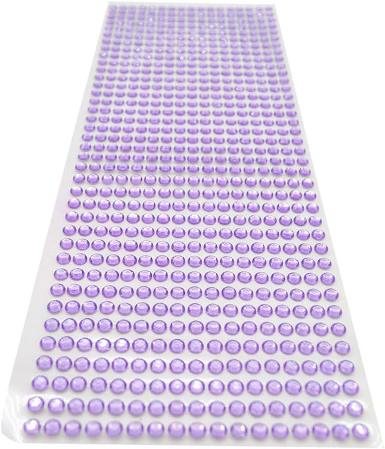 2520 pcs Rhinestone Stickers 5 Sheets 6mm DIY Self Adhesive Colorful Gem Rhinestone Embellishment Stickers Sheet Fits for Crafts,Body,Nail Makeup Festival Carnival (Light Purple)