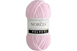 NORCIA Soft Velvet Yarn Chenille Yarn for Crocheting Super Bulky 100g (74.3 yds) Baby Blanket Yarn for Knitting Amigurumi Yarn Fancy Yarn for Crochet Weaving Craft (Baby Pink, 1 Skein)