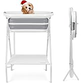 Beberoad 2 in 1 Dog Bath Tub Dog Washing Station for Bathing and Grooming, Elevated Collapsible Foldable Portable Shower Bath
