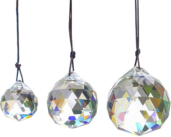 H D Hyaline Dora 3 Pieces 30 40 50 Mm Clear Glass Crystal Ball Prism Feng Shui Lamp Hanging Drop Chandelier Pendant Sun Catcher Amazon De Beleuchtung