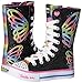 Skechers Kids Girls' Shuffles-Flutter Fun Sneaker,BLACK/MULTI,11 M US Little Kid