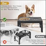 Polegas 3-in-1 Elevated Dog Bowl Stand 5 Heights Slow Feeder Stainless view 5