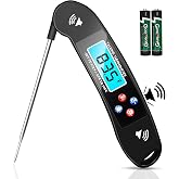 Awaiymi Digital Talking Thermometer for The Blind, Waterproof Instant Read Food Thermometer with Talking Function &amp; Backlight, Meat Thermometer with Probe for Cooking and Grilling, and More