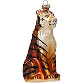2 Count Glass Tiger Christmas Ornaments for Christmas Tree