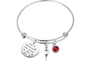AKTAP Phlebotomist Gift Nurse Phlebotomist Bangle Bracelet She Believed She Could Phlebotomy Graduation Gifts For Technician Hematologist Medical Technologist (Nurse Phlebotomist Bracelet)