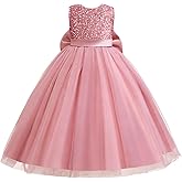 Zvzio Girl’s Sleeveless Princess Dress with deep Bow, Little Girl Dresses Tulle Skirt Perfect for Graduation Birthday