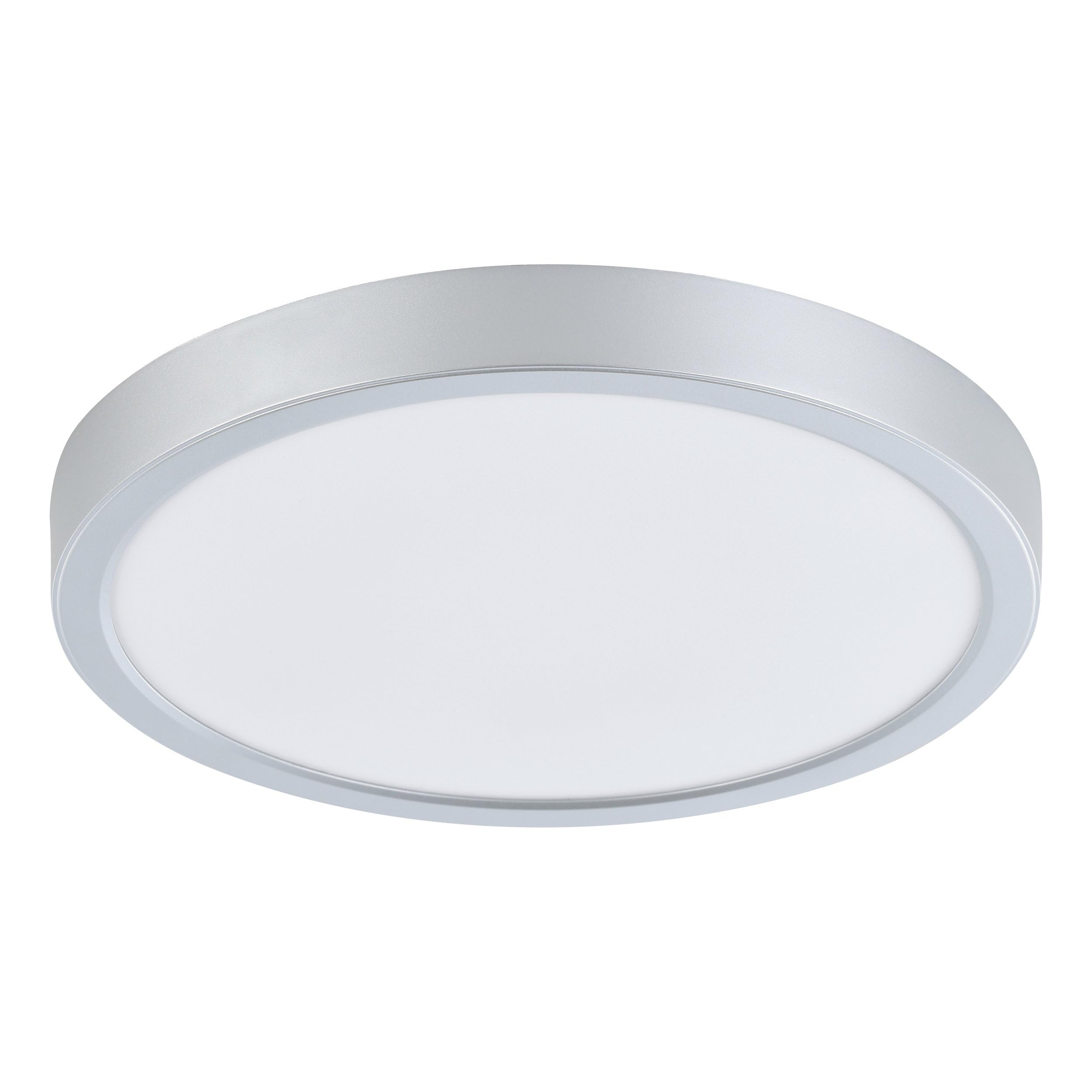 Eglo Molay Surface Mounted LED Ceiling Light, Made of Steel and Plastic, Warm White LED Flush Mount Ceiling lamp in Silver and White, Ø 28.5 cm/ 11.22 inches — image 1