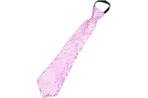 Unisex Shinning Sequins Tie Glitter Sparkly Paillette Pre-Tied Necktie With Adjustable Zipper For Festival Dance Costume Part