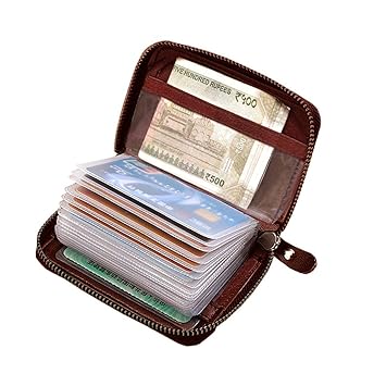 ABYS Genuine Leather Bombay Brown Men Wallet||Business Card Case||Money Purse||Card Holder with Zip Closure