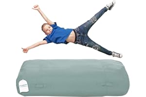 Foamma Crash Pad 15" x 44" x 72", Teal - Sensory Crash Pad Mat with Foam Blocks for Kids and Adults to Jump, Play or Relax - Bean Bag Bed for Indoor and Outdoor, Large Floor Pillow