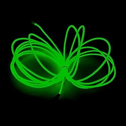 MaxLax EL Wire Green, 9.8ft/3m Portable Battery
