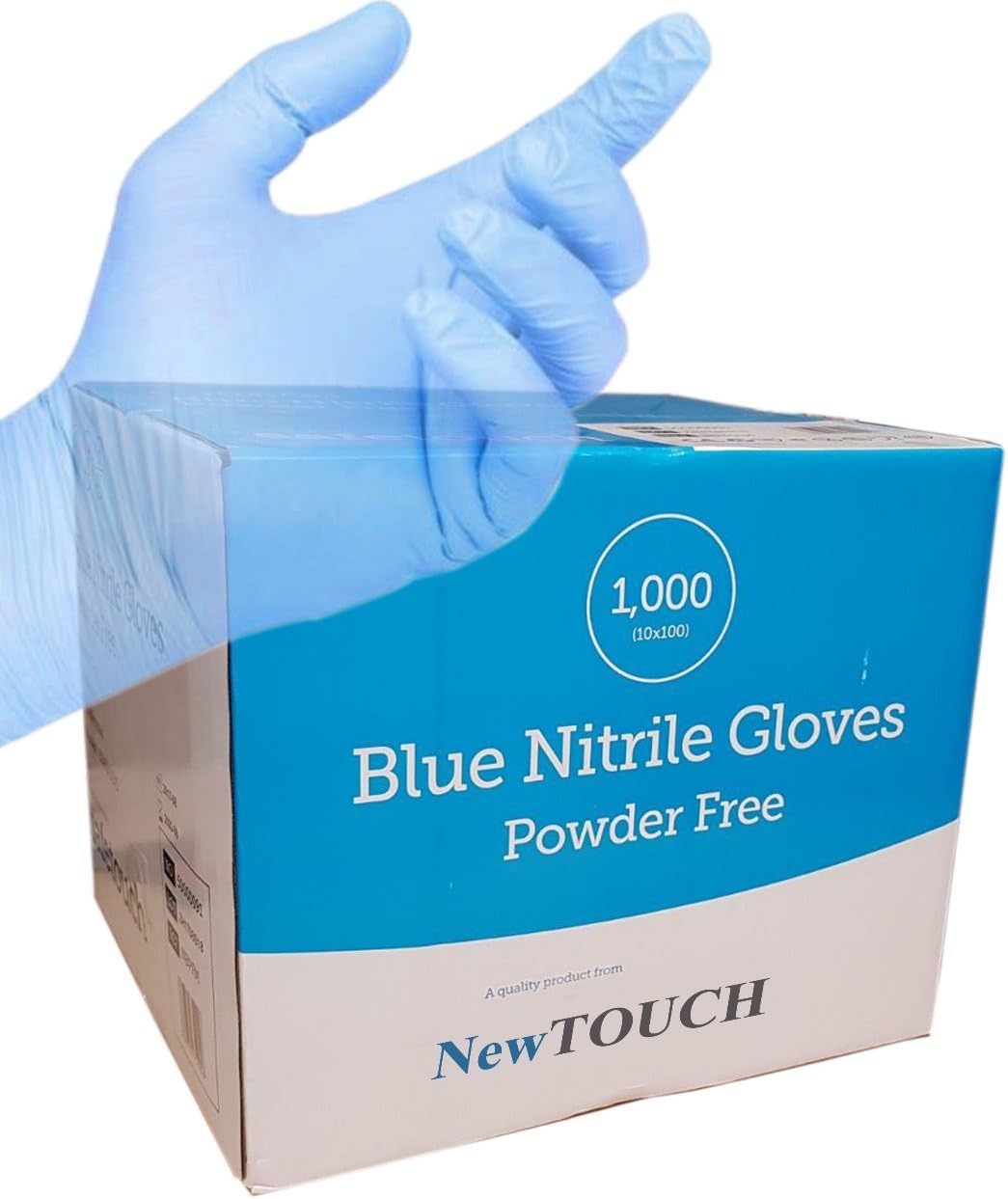 Disposable Powder Free Vinyl Gloves Blue Nitrile Black Nitrile White Latex, Black Latex Gloves x 1000 (Blue Nitrile, Large)