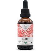 Sage USDA Organic Alcohol-Free Extract | Dietary Supplement, High-Potency Tincture | Natural Certified Organic Sage (Salvia officinalis) Dried Leaf (2 oz)