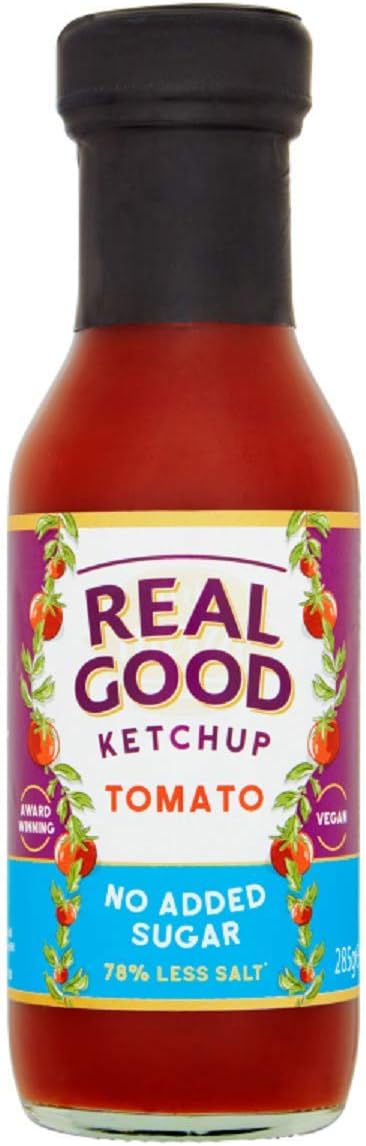 Real Good Tomato Ketchup - No Added Sugar (Glass), 6 X 285G