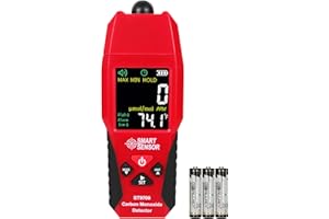 Lunarlipes Carbon Monoxide Detectors, Portable CO Detector with Temperature Sensor ＆ LCD Color Display, Professional-Grade Handheld CO Meter Tester 0-1000PPM Range, Indoor/Oudoor (Includes Battery x3)