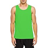 DEMOZU Men's Neon Running Tank Top - Bright Sleeveless Workout Shirt for Marathon, Gym & Rave Party