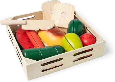 Melissa & Doug Cutting Food Wooden Play Set with Knife & Board