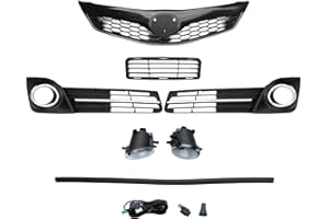 LAFORMO 6PCS Front Bumper Grille Fog Light &Cover Trim Set For 2012 2013 2014 To-yota Camry SE