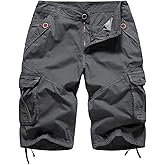 FOURSTEEDS Women's Casual Fitted Multi-Pockets Camouflage Twill Bermuda Cargo Shorts