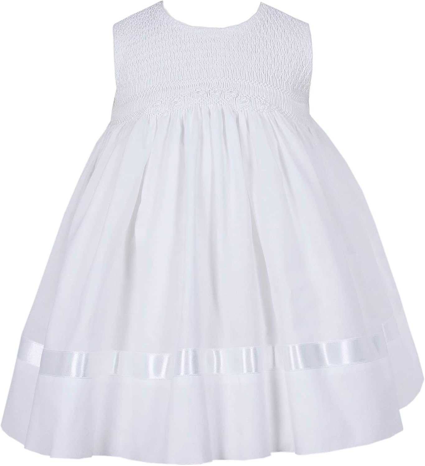 girls white smocked dress