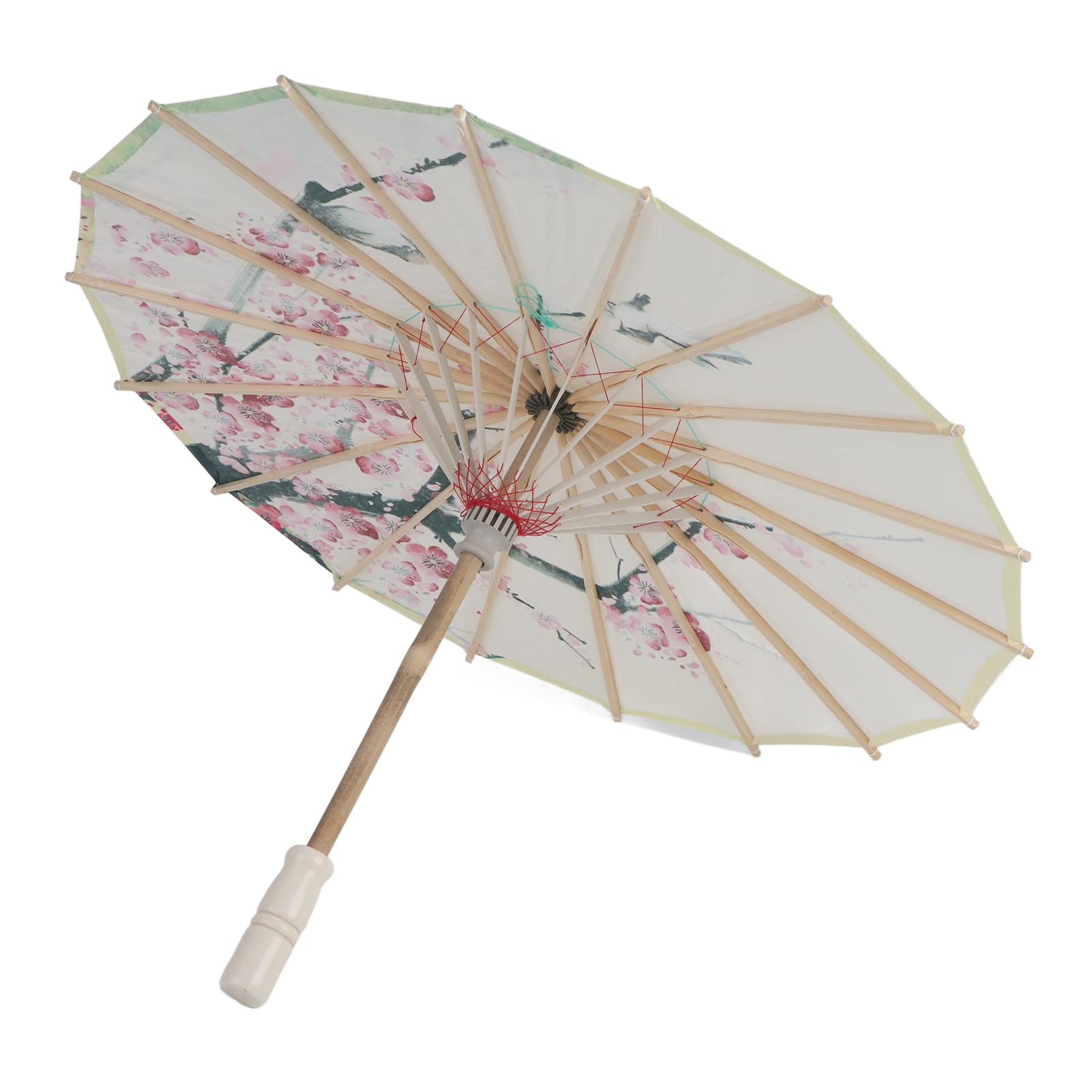Photo 1 of GOTOTOP 21.7" Handheld Parasol Chinese Oiled Paper Umbrella Parasol Classical Painting Plum Blossoms Dancing Props Retractable Plum Blossom Umbrella with Elegant Handle