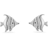 Boma Jewelry Sterling Silver Tropical Fish Stud Earrings