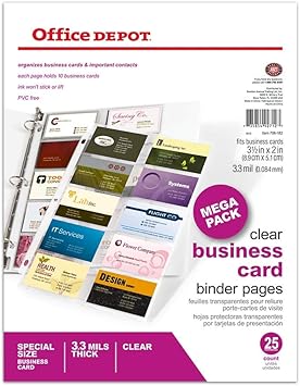 Amazon Com Office Depot Business Card Binder Pages 8 1 2in X
