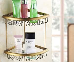 Dpliu Esquina de Esquina Antiguo Cobre triángulo Cesta baño Ducha