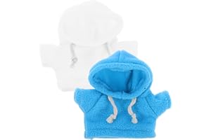 Milisten 2Pcs Bear Clothes Soft Doll Hoodie Replacement Clothing for Stuffed Animals Outfit Creative Play 5.11X5.11X2.36In