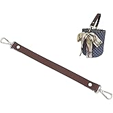 WADORN Cowhide Leather Purse Handle Strap, 13 Inch Leather Short Handbag Handle Strap Replacement Clutch Bag Handles DIY Bag Making Accessories for Wallet Tote Shoulder Bag Crochet Pochette, Brown