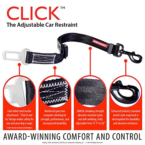 EzyDog CLICK Best Dog Seat Belt Car Harness Attachment for Dogs