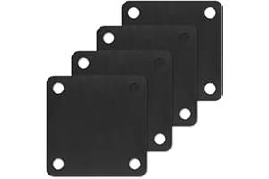Rocaris 4 Pcs 5 X 5 X 1/4 Inch A36 Steel Plate Hot Rolled, Steel Base with 4 Holes Metal Square for Construction Boards, Structure Support, Weldable Square and Industrial