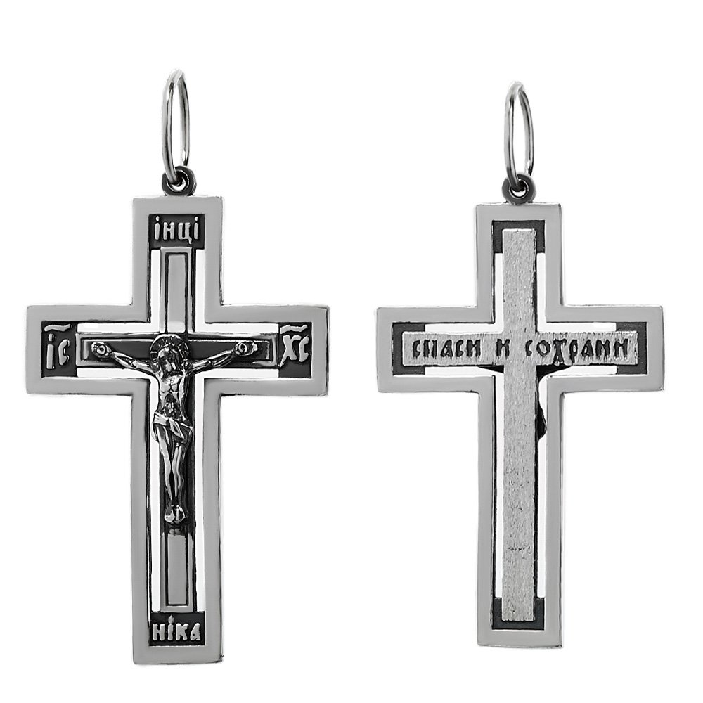NKlaus 925 sterling silver cross orthodox crucifix pendant faith symbol 6204 baptism