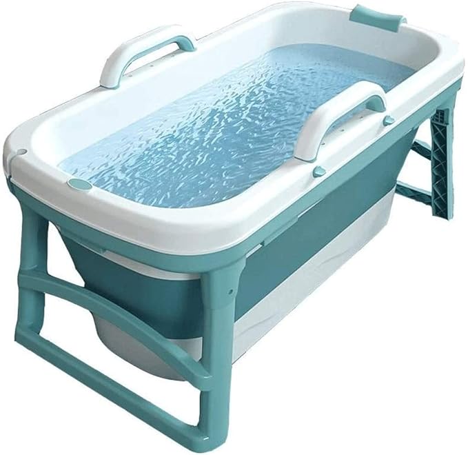 LMAKDU Foldable Bathtub For Adults Baby Toddlers, Double Drains