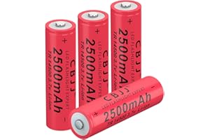 CPZZ 14500 Rechargeable Battery 2500mAh 14500 li Battery Cell Large Capacity for flashlights,doorbells (4Pack 3.7v Battery 0203LQY)