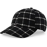 Trendy Apparel Shop Plaid Checker Wool Blend Unstructured Baseball Cap