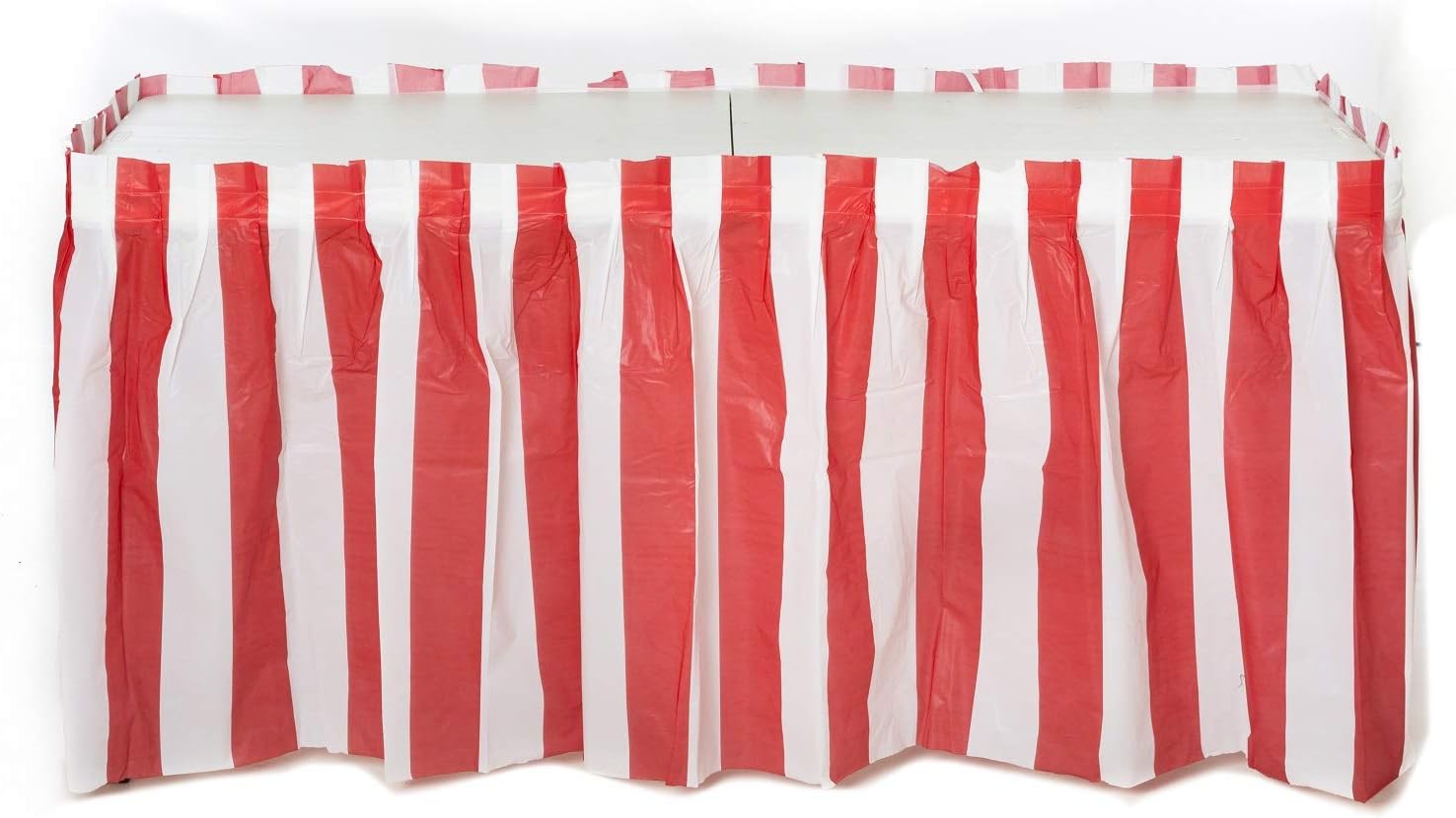 4 Pack Red White Striped Table Skirt Carnival Circus Decorations