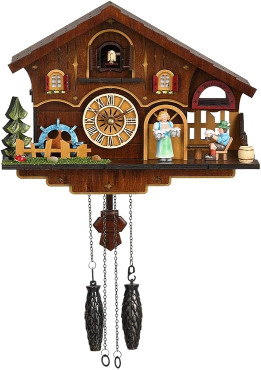 Kintrot Cuckoo Clock Black Forest Chalet House Quartz Pendulum Clock