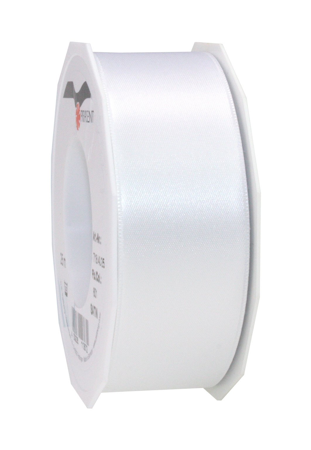 PRÄSENT - Satin Ribbon White 40 mm width, 25 m length