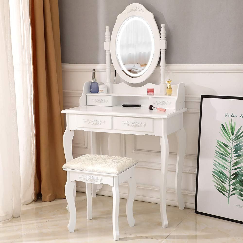 Best Lighted Makeup Vanity Desk Set