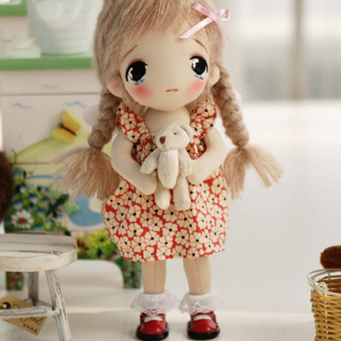 K9CK Doll Making Kit, DIY Plush Doll Handmade Sewing Cloth Doll Accessories Kit Creative Gift for Kids/Adults Beginner